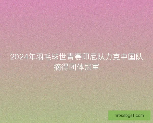 2024年羽毛球世青赛印尼队力克中国队摘得团体冠军